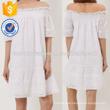 New Fashion White Embroidered Off The Shoulder Daily Dress Manufacture Wholesale Fashion Women Apparel (TA5146D)